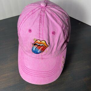 Rolling Stones Official Pink Dad Hat – Tongue Logo Embroidery – OSFM